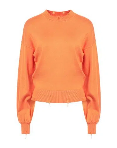 John Richmond Woman Sweater Orange Size L Viscose, Nylon