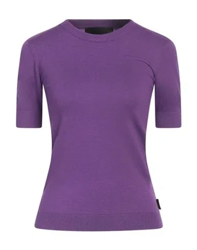 John Richmond Woman Sweater Purple Size S Viscose, Polyester, Nylon