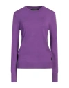 John Richmond Woman Sweater Purple Size Xl Viscose, Polyester, Nylon In Purple