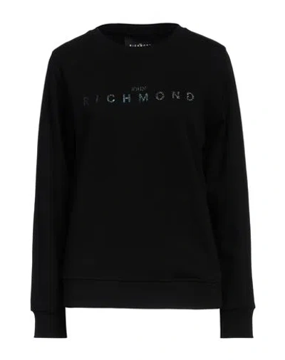 John Richmond Woman Sweatshirt Black Size Xl Cotton, Polyester