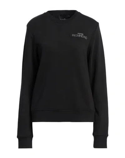 JOHN RICHMOND JOHN RICHMOND WOMAN SWEATSHIRT BLACK SIZE L COTTON, POLYESTER