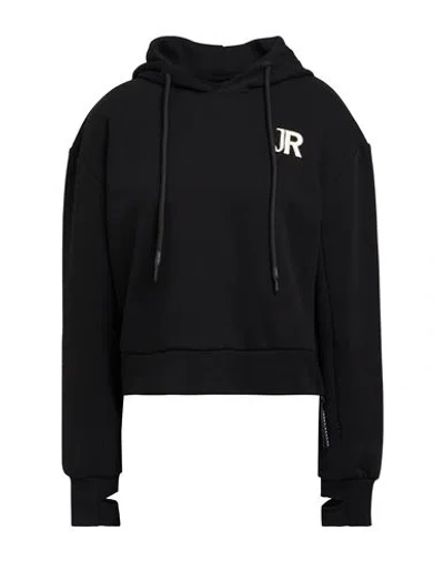 JOHN RICHMOND JOHN RICHMOND WOMAN SWEATSHIRT BLACK SIZE XL COTTON, POLYESTER, ELASTANE