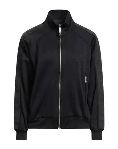 JOHN RICHMOND JOHN RICHMOND WOMAN SWEATSHIRT BLACK SIZE XS COTTON, NYLON