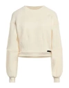 John Richmond Woman Sweatshirt Cream Size Xl Cotton, Polyester In White