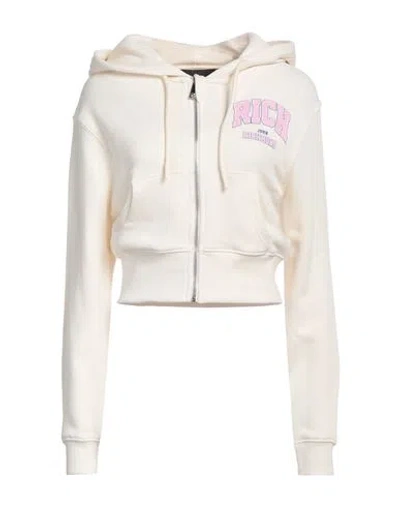 John Richmond Woman Sweatshirt Cream Size Xl Cotton In White