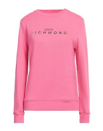 John Richmond Woman Sweatshirt Fuchsia Size Xl Cotton In Pink