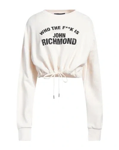 John Richmond Woman Sweatshirt Ivory Size M Cotton In White