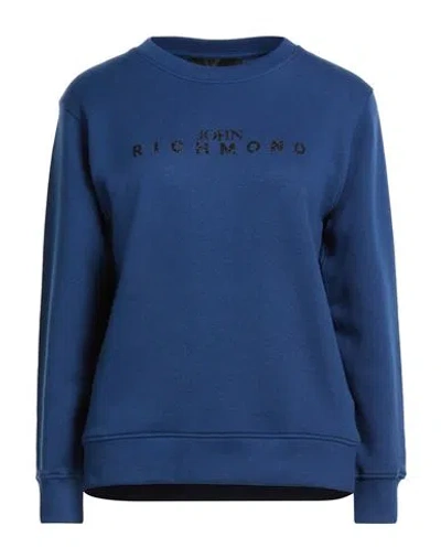 John Richmond Woman Sweatshirt Navy Size L Cotton In Blue