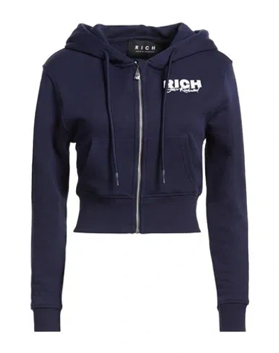 John Richmond Woman Sweatshirt Navy Size Xl Cotton In Blue