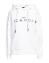 John Richmond Logo-embroidered Cotton Hoodie In White