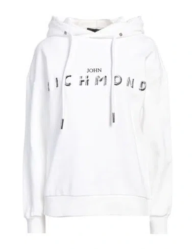 John Richmond Logo-embroidered Cotton Hoodie In White