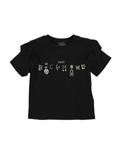 John Richmond Babies'  Toddler Girl T-shirt Black Size 6 Cotton, Elastane