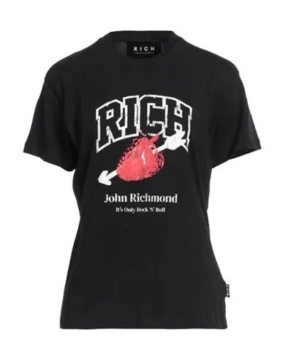 John Richmond Woman T-shirt Black Size L Cotton