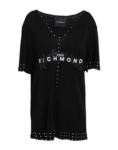 John Richmond Woman T-shirt Black Size L Viscose