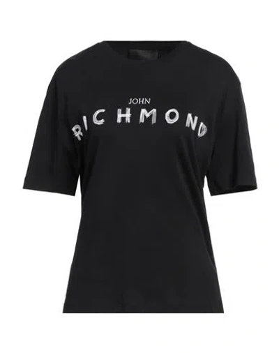 John Richmond Woman T-shirt Black Size M Cotton