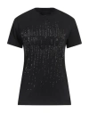 John Richmond Woman T-shirt Black Size M Cotton