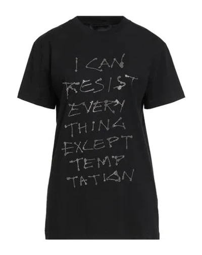 John Richmond Woman T-shirt Black Size S Cotton