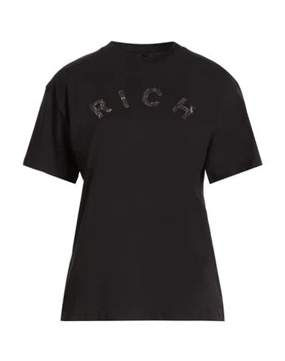 John Richmond Woman T-shirt Black Size Xl Cotton