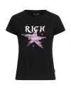 John Richmond Woman T-shirt Black Size Xl Cotton, Elastane