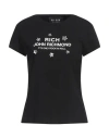 John Richmond Woman T-shirt Black Size Xl Cotton, Elastane
