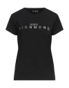 John Richmond Woman T-shirt Black Size Xl Cotton, Elastane In Black