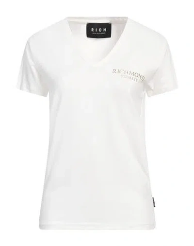John Richmond Woman T-shirt Off White Size Xl Cotton, Elastane