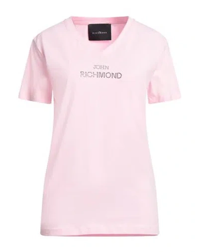 John Richmond Woman T-shirt Pink Size Xs Cotton, Lycra
