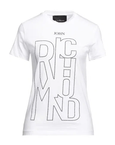John Richmond Woman T-shirt White Size S Cotton