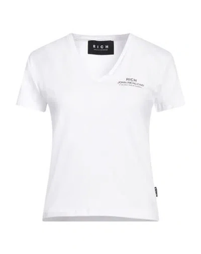 John Richmond Woman T-shirt White Size Xl Cotton, Elastane