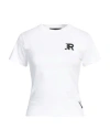 John Richmond Woman T-shirt White Size L Cotton, Elastane