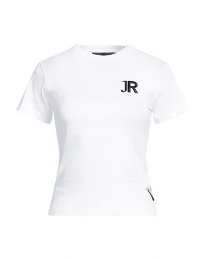John Richmond Woman T-shirt White Size L Cotton, Elastane