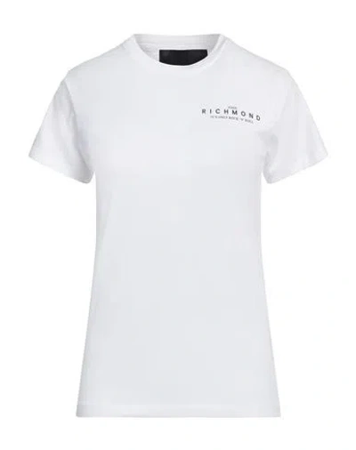 John Richmond Woman T-shirt White Size Xl Cotton, Elastane