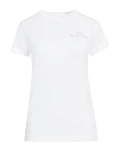 John Richmond Woman T-shirt White Size Xl Cotton, Elastane