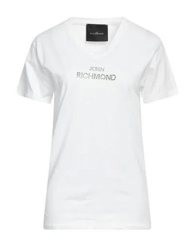 John Richmond Woman T-shirt White Size Xs Cotton, Lycra