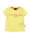 John Richmond Woman T-shirt Yellow Size 18 Cotton, Lycra