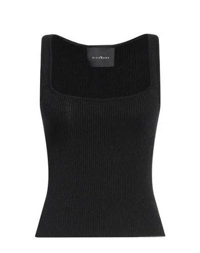 John Richmond Woman Top Black Size Xl Viscose, Nylon, Lurex