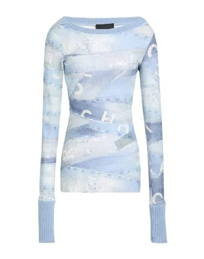 John Richmond Woman Top Light Blue Size 8 Polyester, Cotton