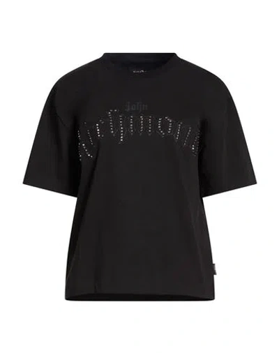 John Richmond Woman T-shirt Black Size Xs Cotton