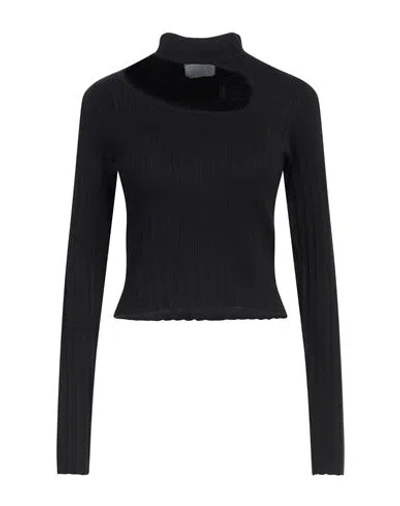 John Richmond Woman Turtleneck Black Size L Viscose, Nylon