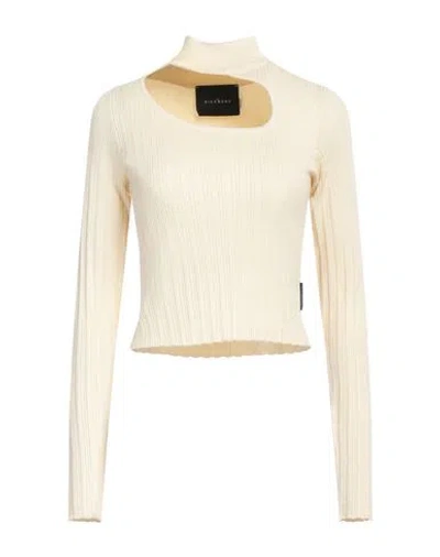 John Richmond Woman Turtleneck Cream Size Xl Viscose, Nylon In White