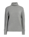 John Richmond Woman Turtleneck Grey Size Xl Acrylic, Polyester, Elastane In Grey