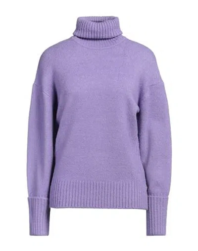 John Richmond Woman Turtleneck Mauve Size Xl Acrylic, Polyester, Elastane In Purple