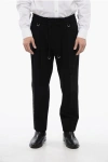John Richmond Wool Blend Jouzo Pants With Vegan Leather Side Bands