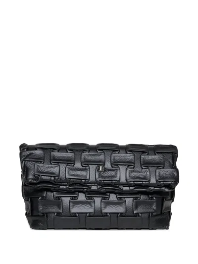 John Richmond Woven Clutch Bag In Black