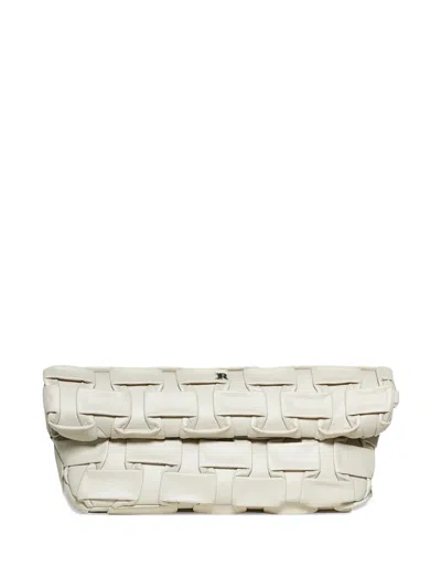 John Richmond Woven Clutch Bag In White