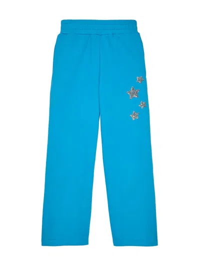 John Richmond X Eva Leah Kids' Little Girl's & Girl's Sequin Star Fleece Sweatpants In Blue