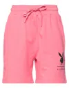 John Richmond X Playboy Woman Shorts & Bermuda Shorts Coral Size Xs Cotton, Elastane In Red