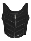 John Richmond Zip-fastening Chain-embellished Top In Black