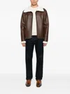 John Richmond Zip-fastening Shearling-collar Jacket In Brown