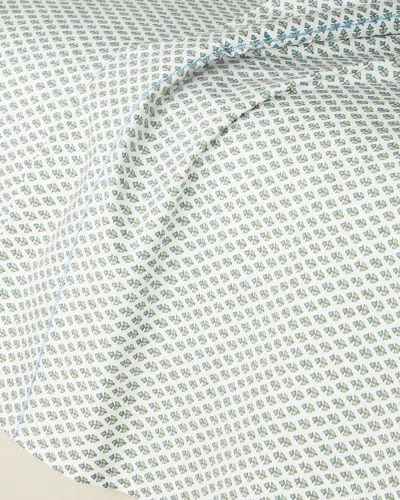 John Robshaw Cala Queen Flat Sheet In Sage